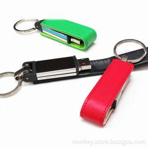 Customized Design High-speed Leather Swivel USB Flash Drives with Wholesale Price